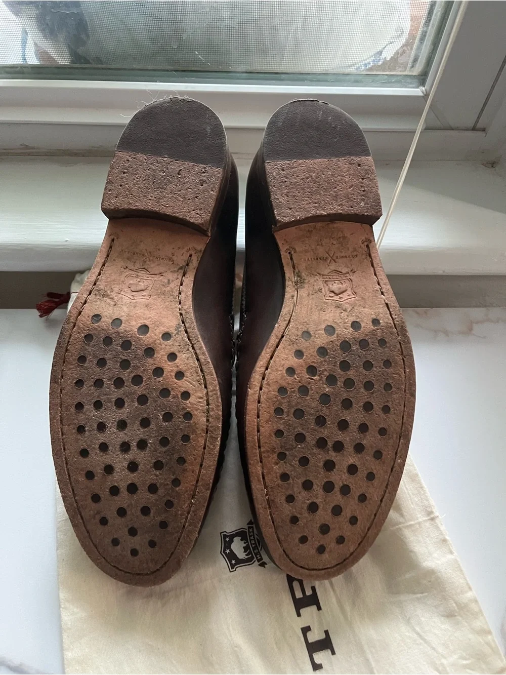 Trask Brown Leather Slip-On Loafers